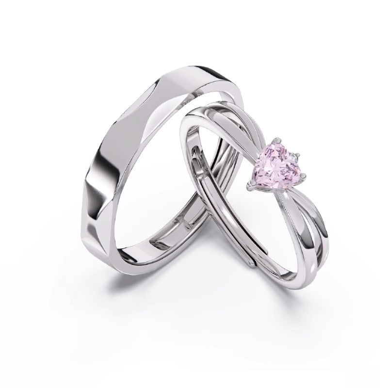 Women's & Men's Luxury Design Pink Diamond Mobius Strip Rings