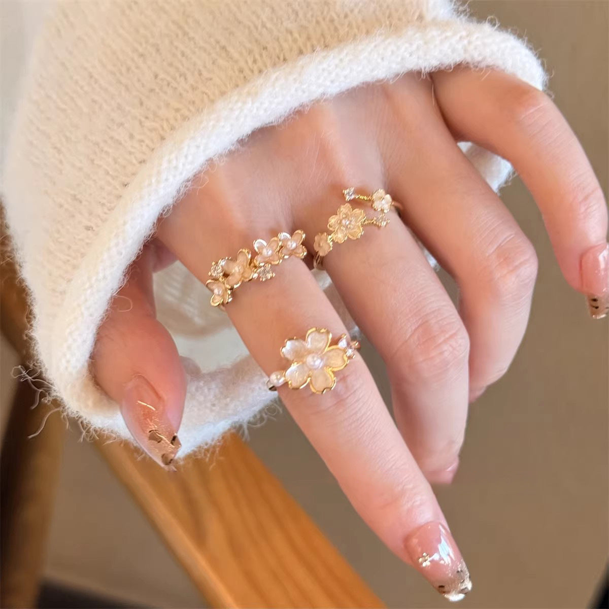 Zircon Simple Female Opening Adjustable Index Finger Light Luxury Rings