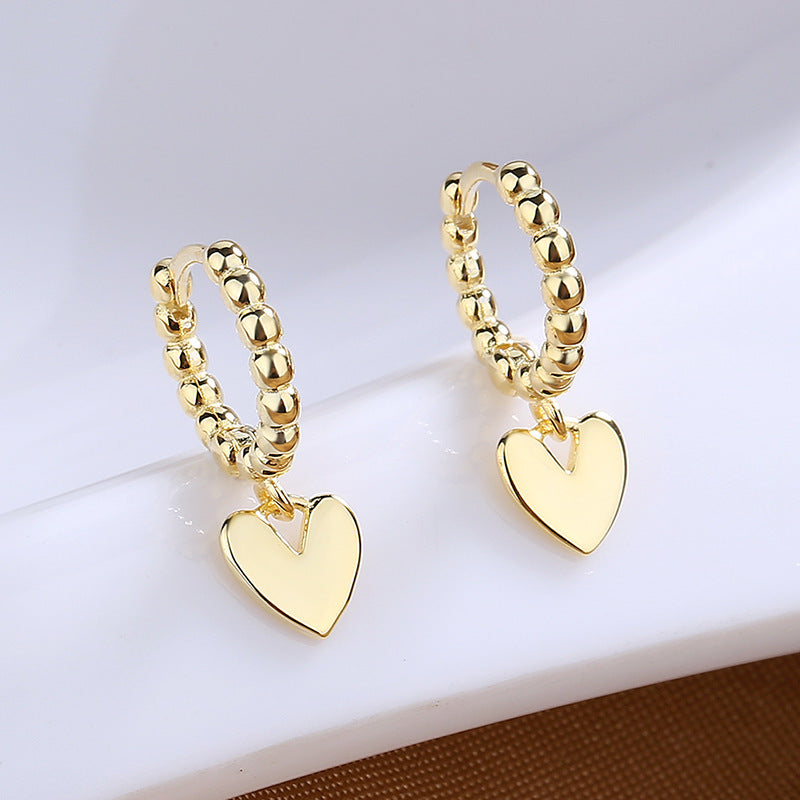 Simple Graceful Sier Niche Love Light Ear Clip Earrings