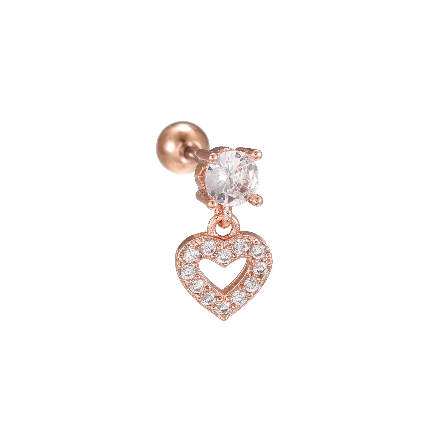 Love Heart Micro Inlaid Zircon Trendy Earrings