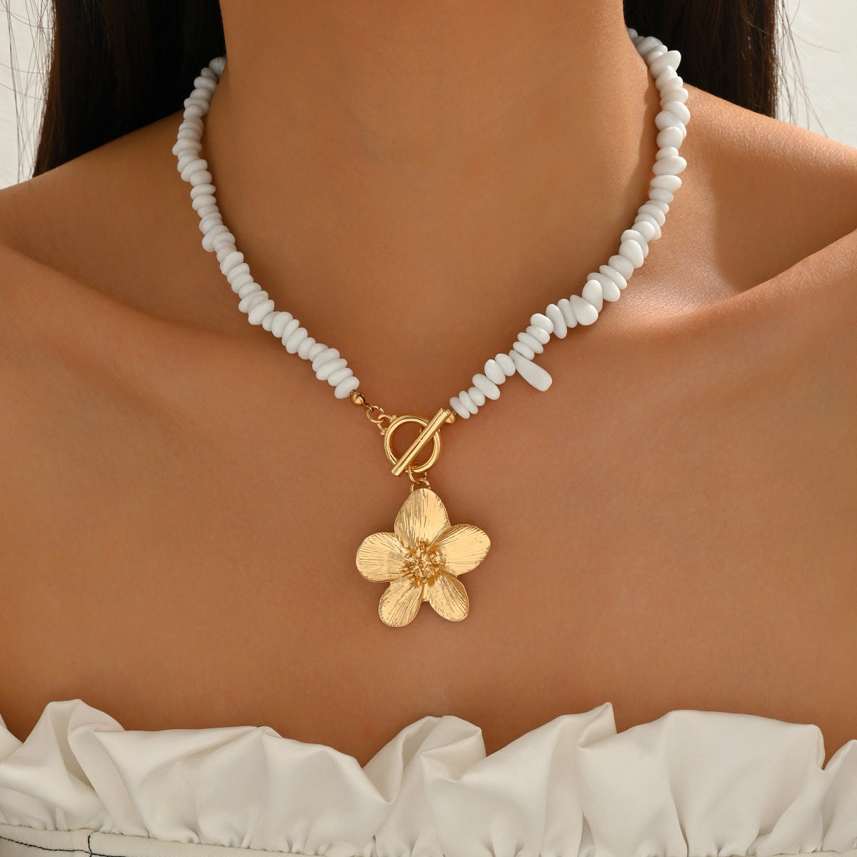 Women's Creative Three-dimensional Flower High Sense Tassel Necklace