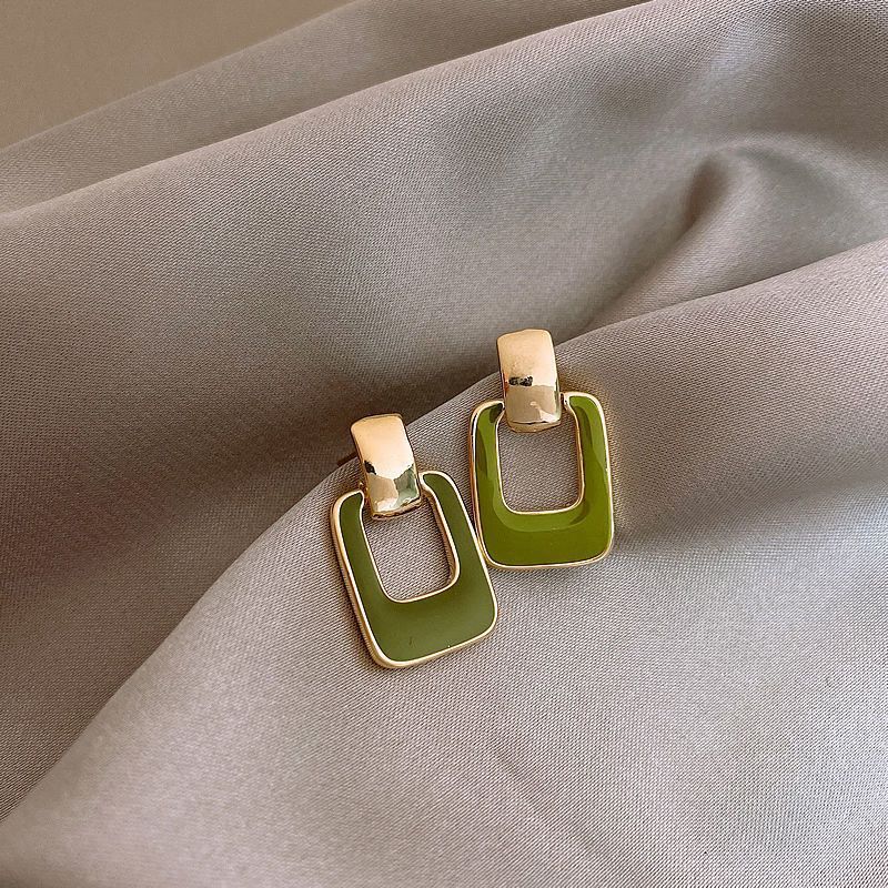 Women's Green Ear Simple Exquisite Refined Grace Petite Trendy Stud Earrings
