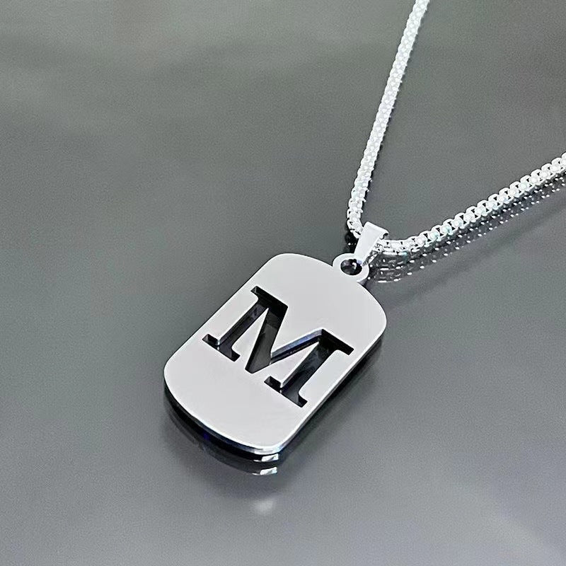 English Letter Titanium Steel Male Female Couple Clothing Necklaces