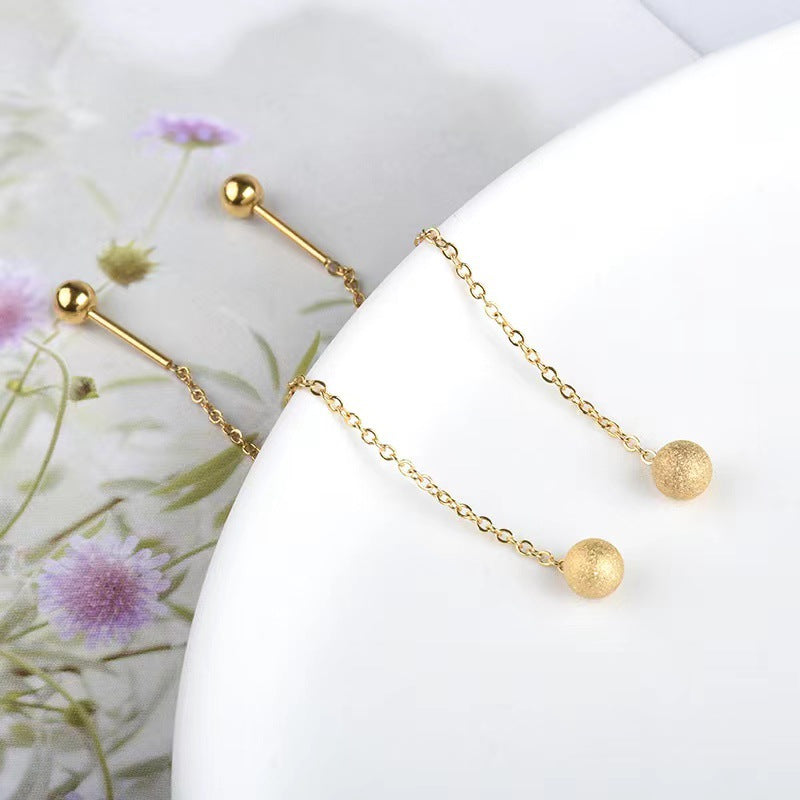 Women's Simple Graceful Bean Frosted Long Cold Style Ear Line