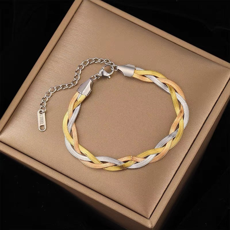 Steel Blade Chain Winding Minimalist Design Clavicle Advanced Necklaces