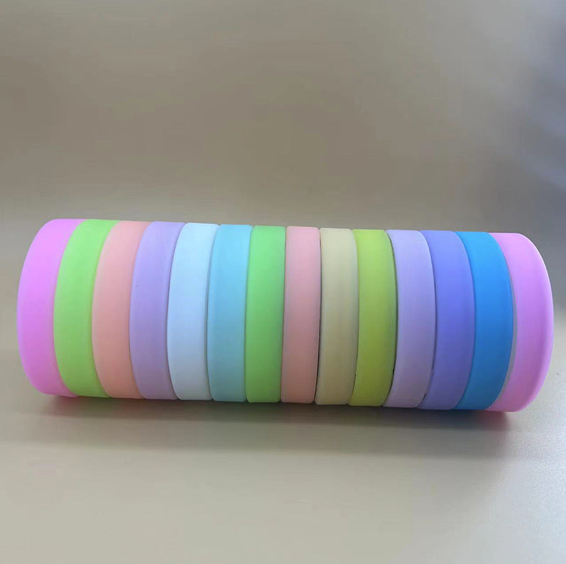 Silicone Solid Color Thermography Personality Lettering Laser Rubber Bracelets