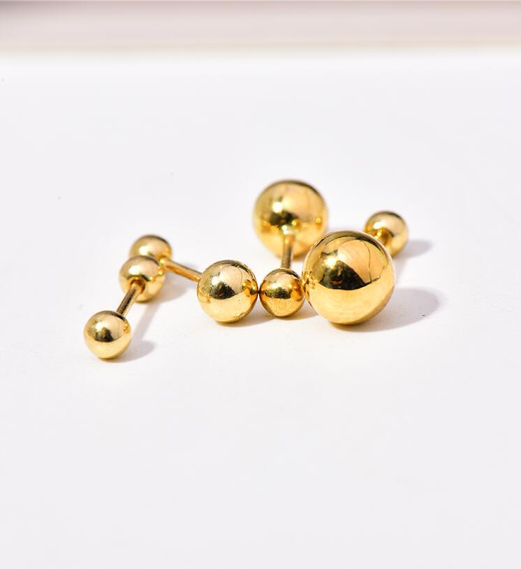 Pure Screw Female Tightening Buckle Double-headed Earrings