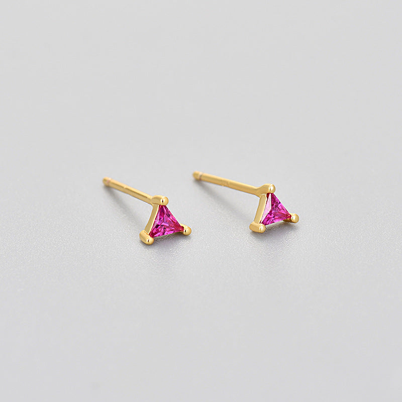 Simple Zircon Triangle For Colorful Geometric Earrings