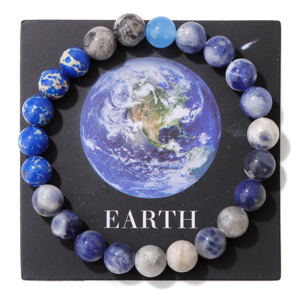 Women's & Men's Planets Of The Solar System Natural Stone Bracelets