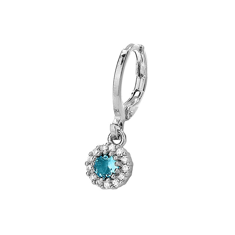 Selection Blue Diamond Cross Clip Personality Fashion Cool Korean Style Ear Buckle
