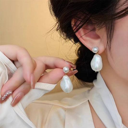 Women's Chinese Style Needle Irregular Imitation Shell Stud Earrings