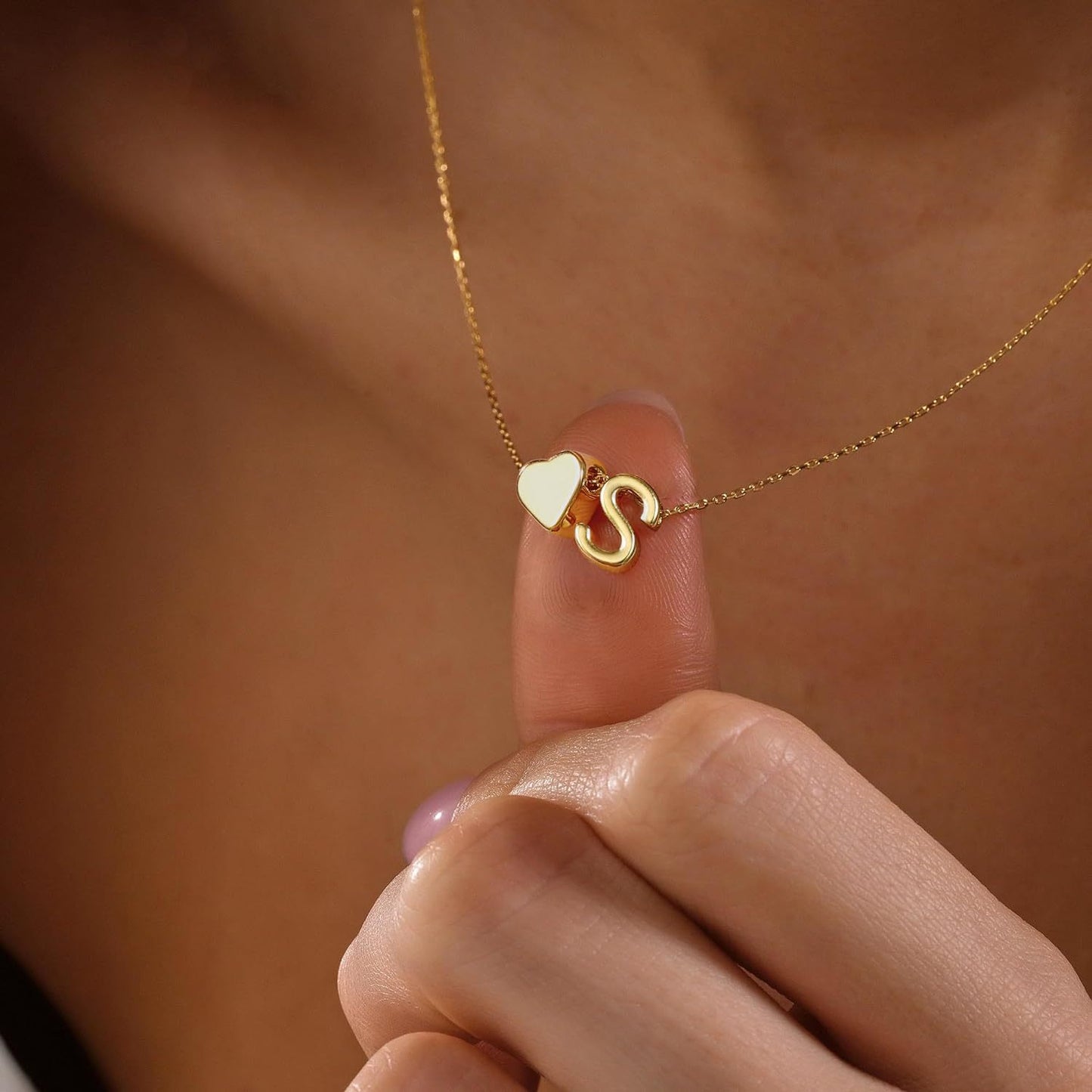 Love Letter Gold-plated Collarbone Durable Low Sensitivity Adjustable Necklace