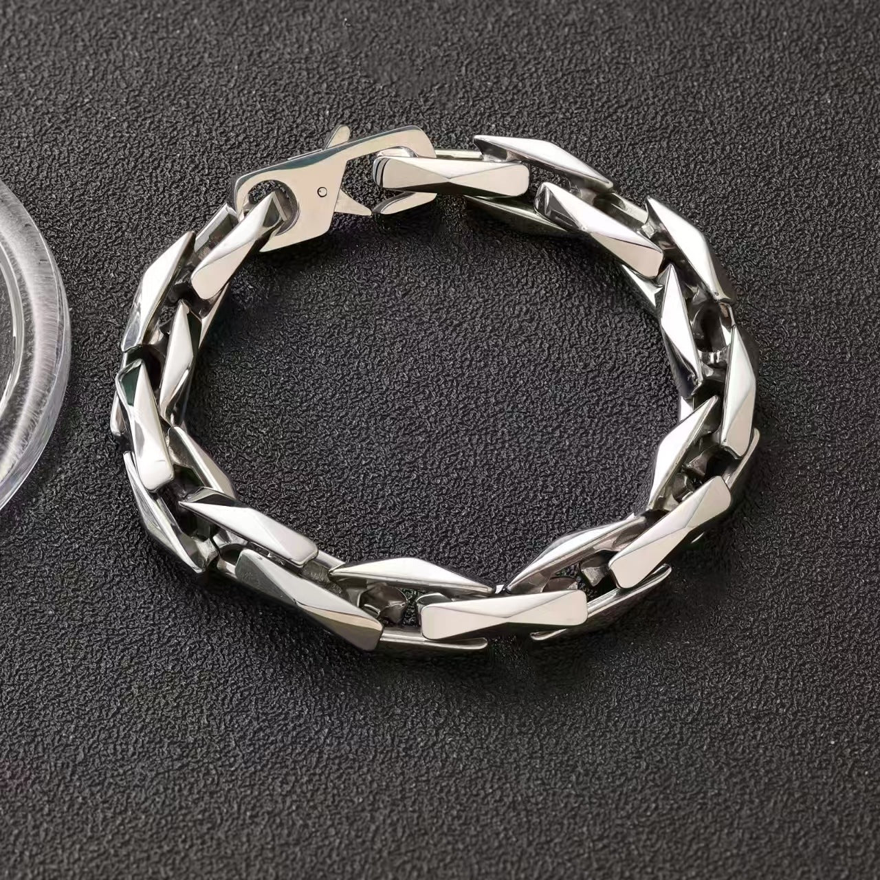 Men's Trendy Titanium Steel Cuban Link Chain Hip Hop Bracelet
