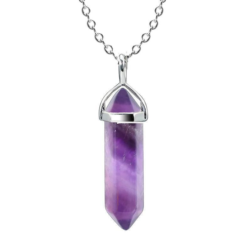 Agate Synthetic Crystal Hexagon Prism Soul Pendants