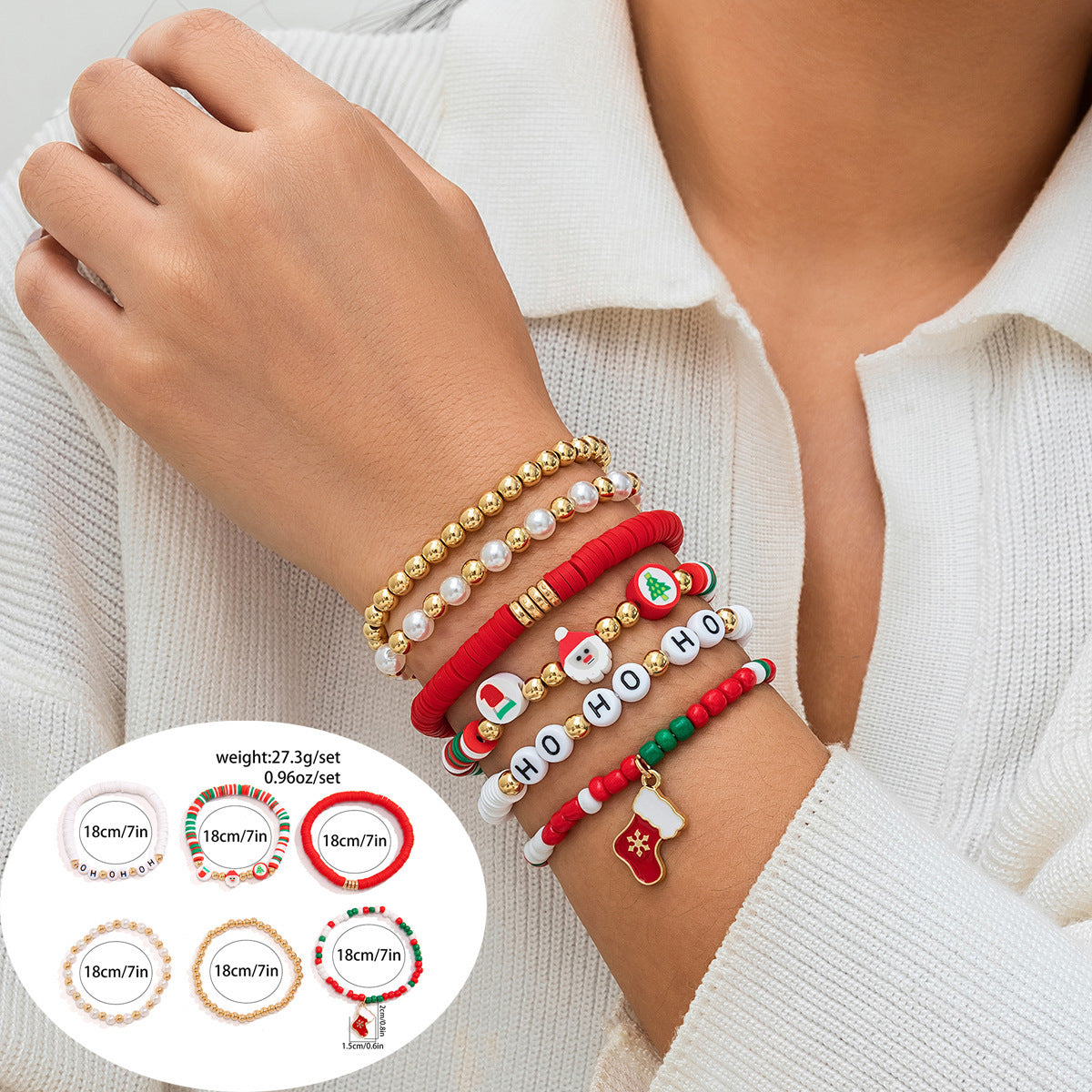 Women's Holiday Gift Santa Claus Suits Snowman Bracelet