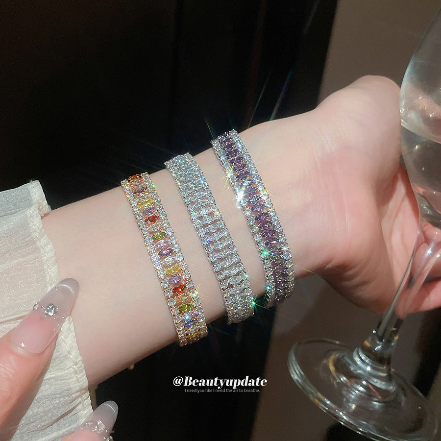 Real Gold Electroplated Dopamine Zircon Luxury Bracelet