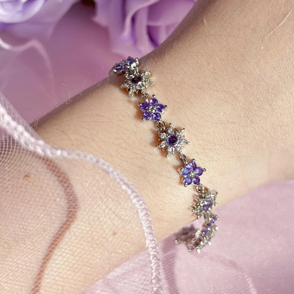 Women's Cute Purple Sunflower Princess Special Interest Bracelets