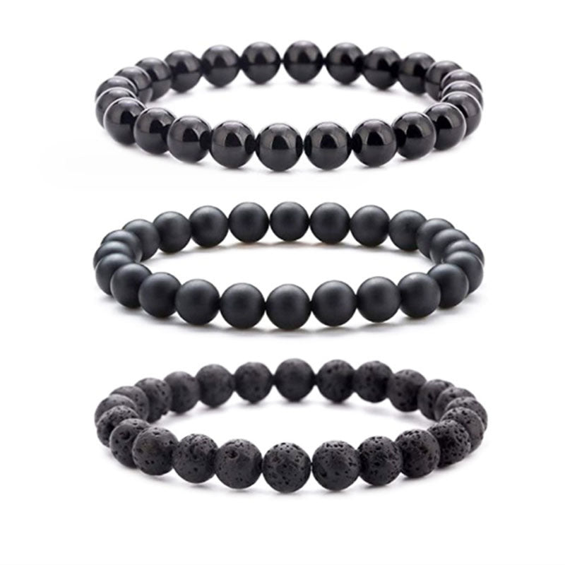 Natural Stone Elastic Tigereye White Turquoise Bracelet
