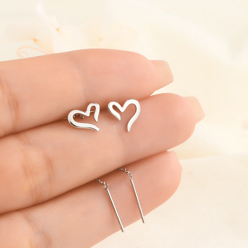 Women's Open Heart Shape Earline Light Luxury Minority Ear Line