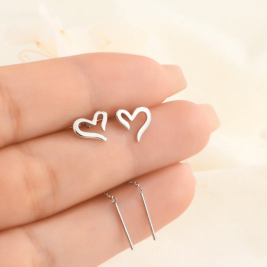 Women's Open Heart Shape Earline Light Luxury Minority Ear Line