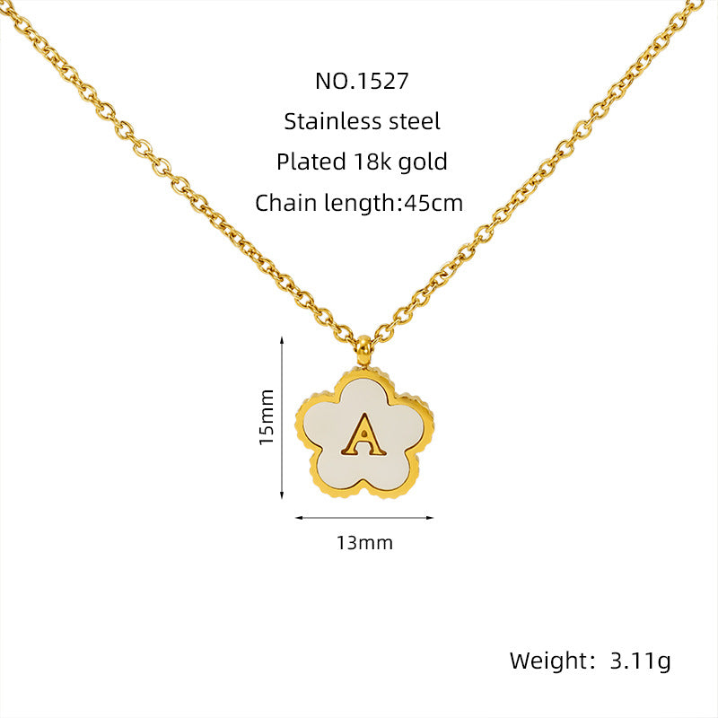 Stainless Steel Parthenocissus Grass Letter High-grade Necklaces