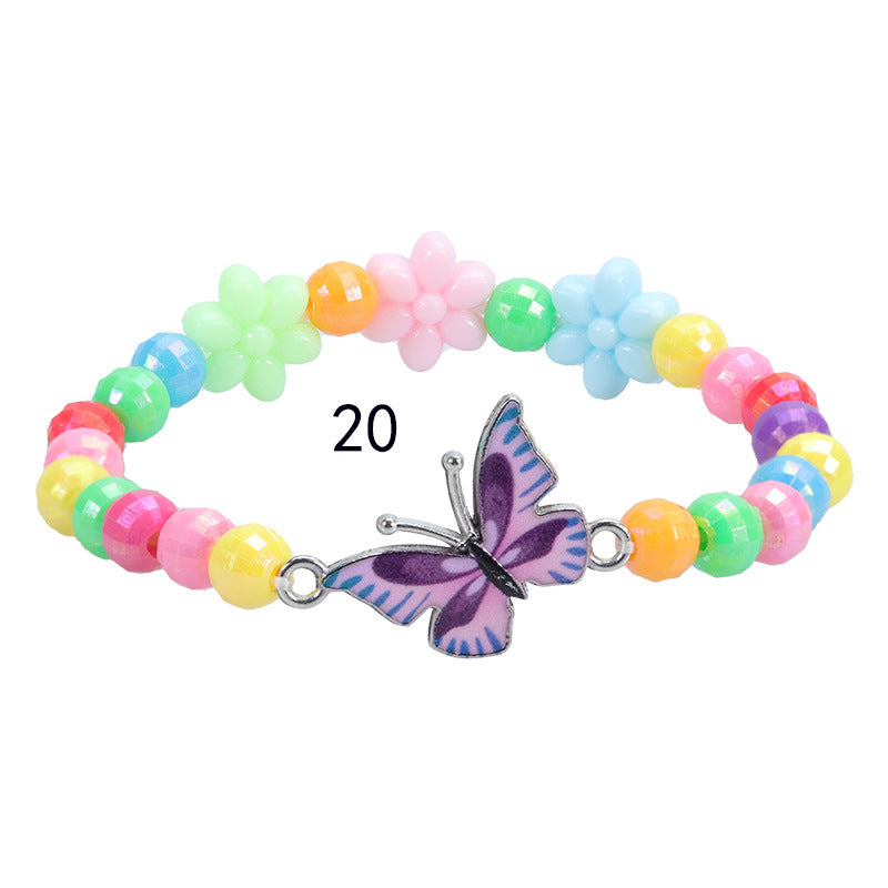 Children's Colorful Beaded Cute Butterfly Kindergarten Birthday Bracelets