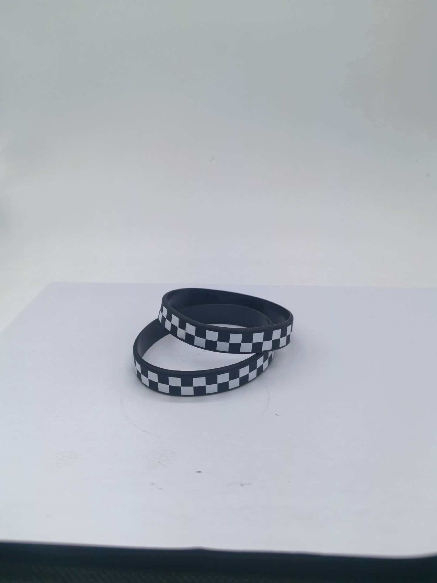 Women's & Men's White Plaid Popular Wrist Strap Fashion Racing Flag Bracelets