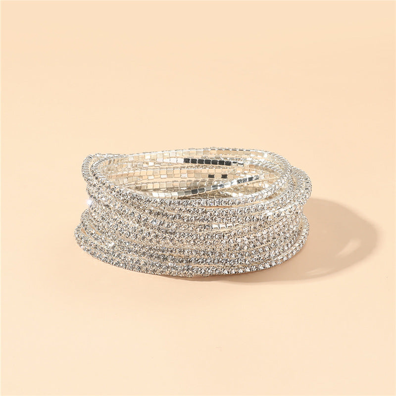 Rhinestone Stretch Bridal Korean Single Row Bracelets