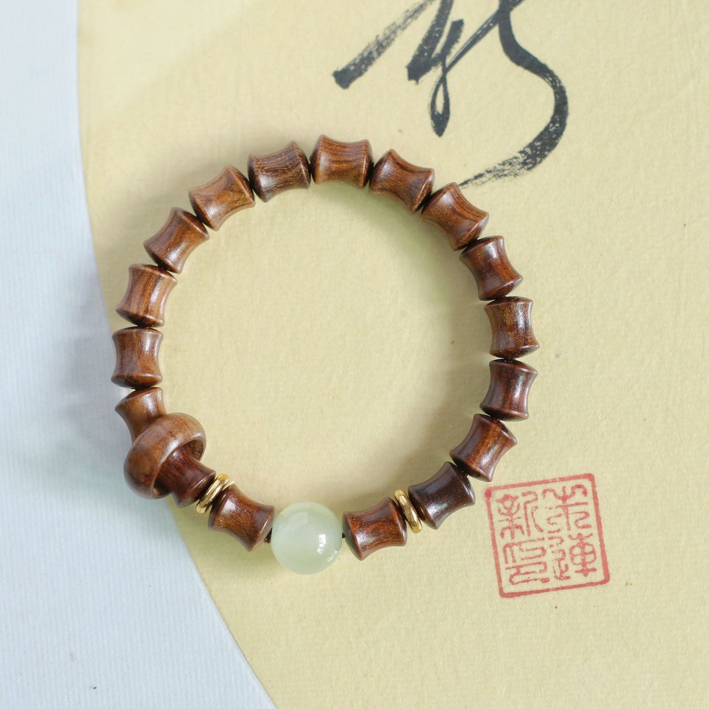 Women's & Men's Root White Jade Lotus Rosary Seed Scenic Bracelets