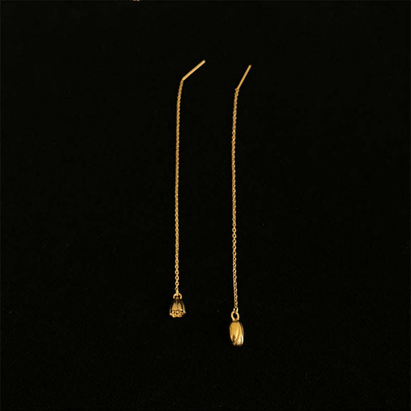 Titanium Steel Lotus Seedpod Asymmetric Face Slimming Ear Line