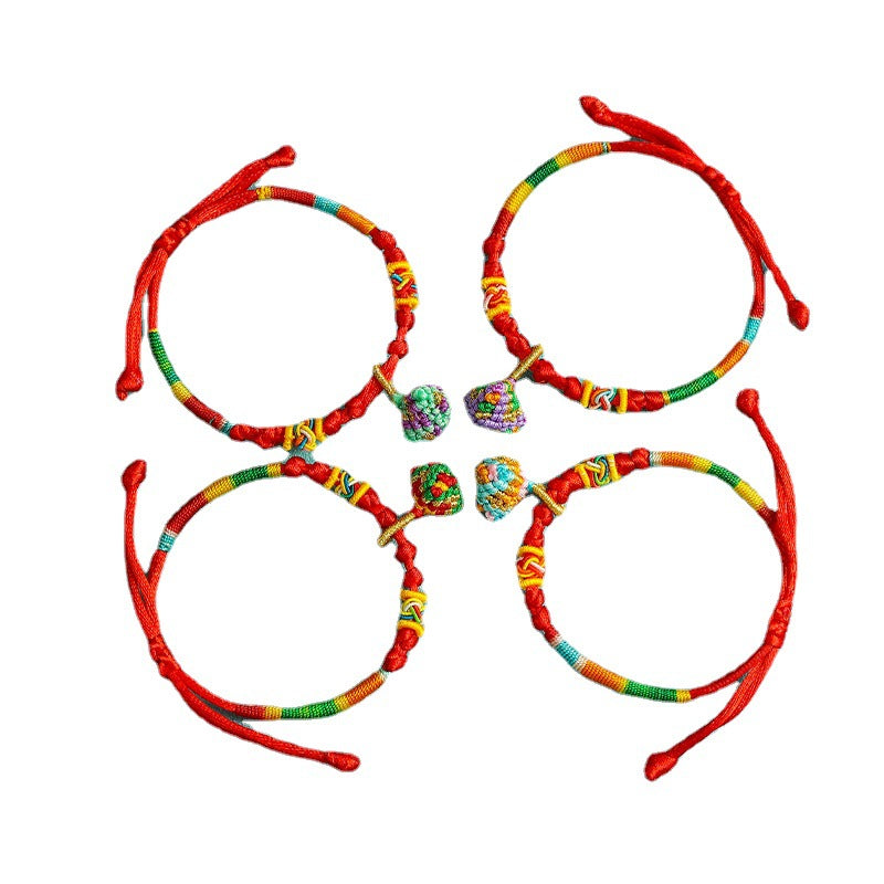 Dragon Boat Festival Colorful Rope Small Red Hand-woven Tiger Head Bracelet