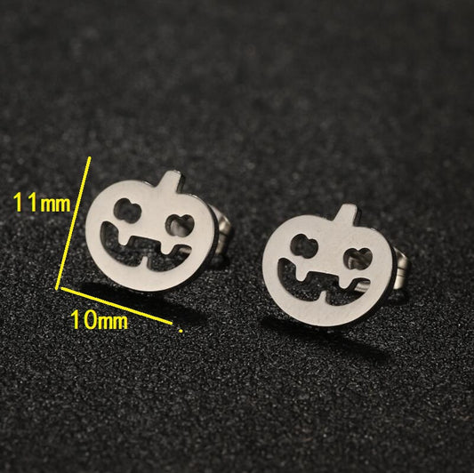 Women's & Men's Halloween Ghost Head Hollow Pumpkin Skull Earrings