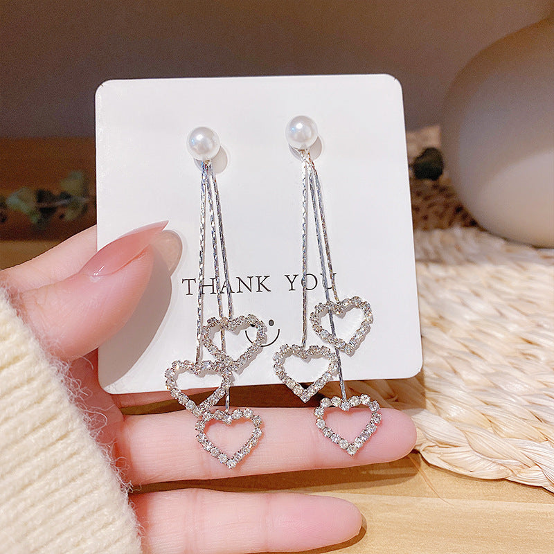 Needle Pearl High Sense Sweet Niche Earrings