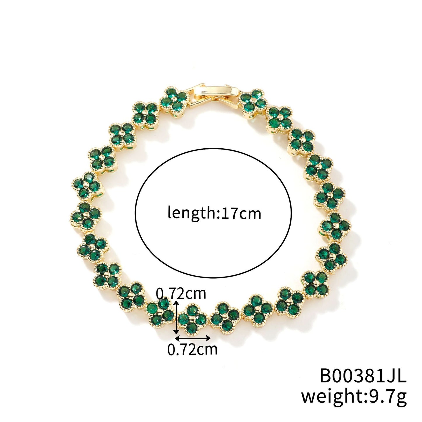 Clover Colorful Zircon Fashion Design Luxury Bracelets