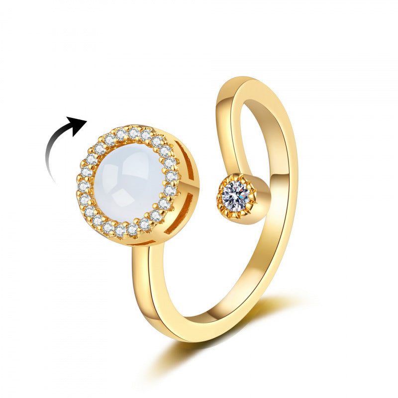 Women's Rotatable Design Fashion Personality Trendy Cold Light Rings