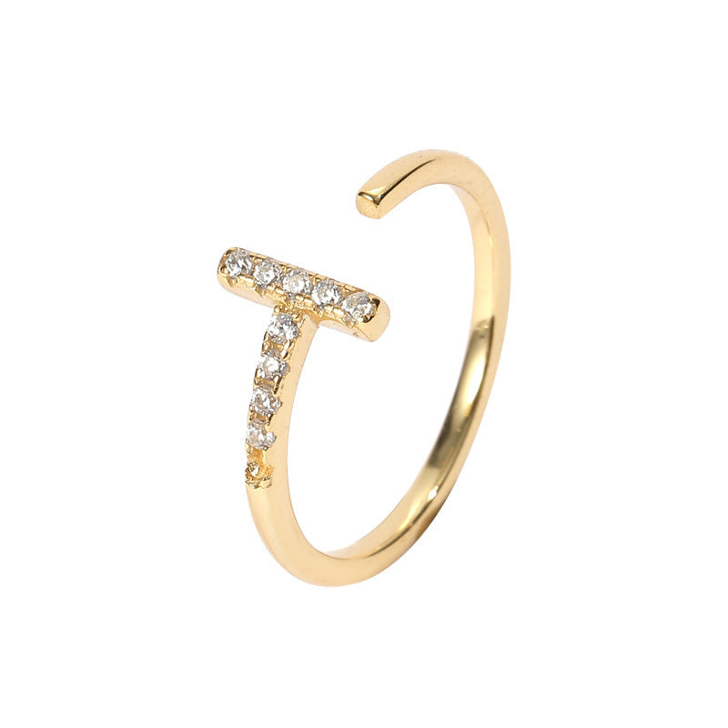 Sier Shining Diamond Embedded Light Luxury Rings