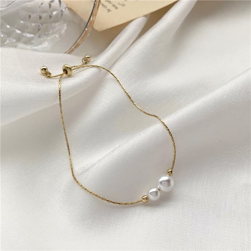 Pearl Female Korean Simple Personalized Adjustable Bracelet