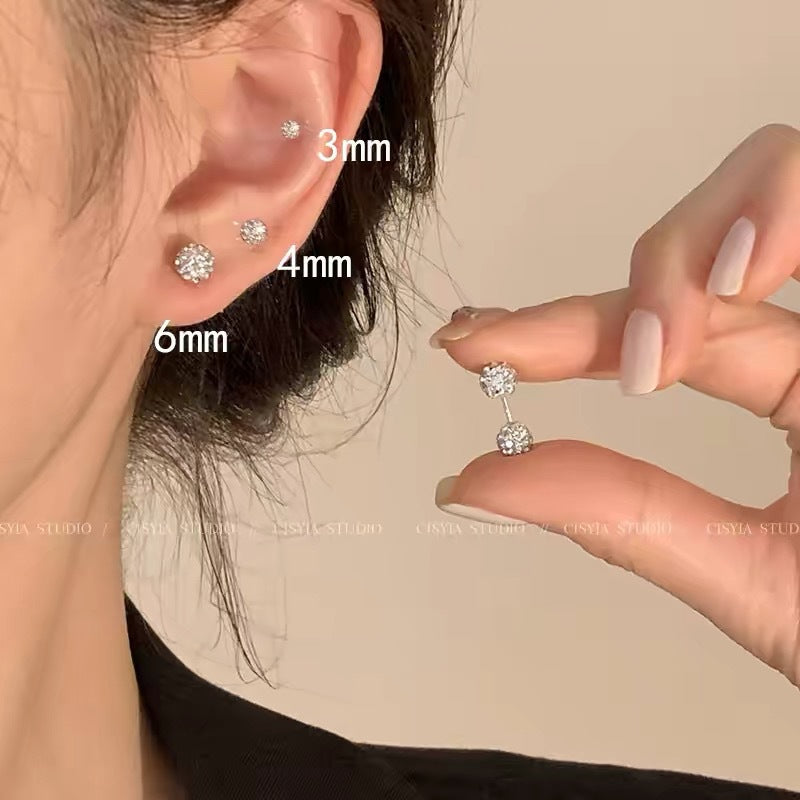 Durable Sier Design Senior Small Exquisite Stud Earrings