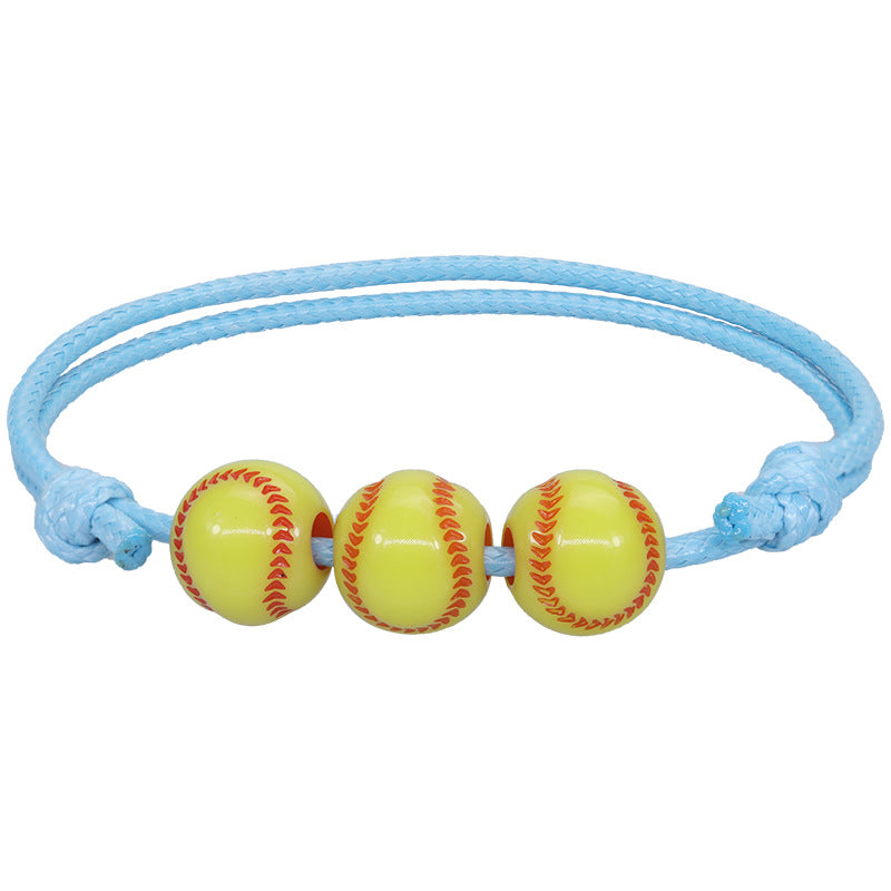 Basketball Baseball Wax Line Woven Softball Tennis Rugby Bracelets