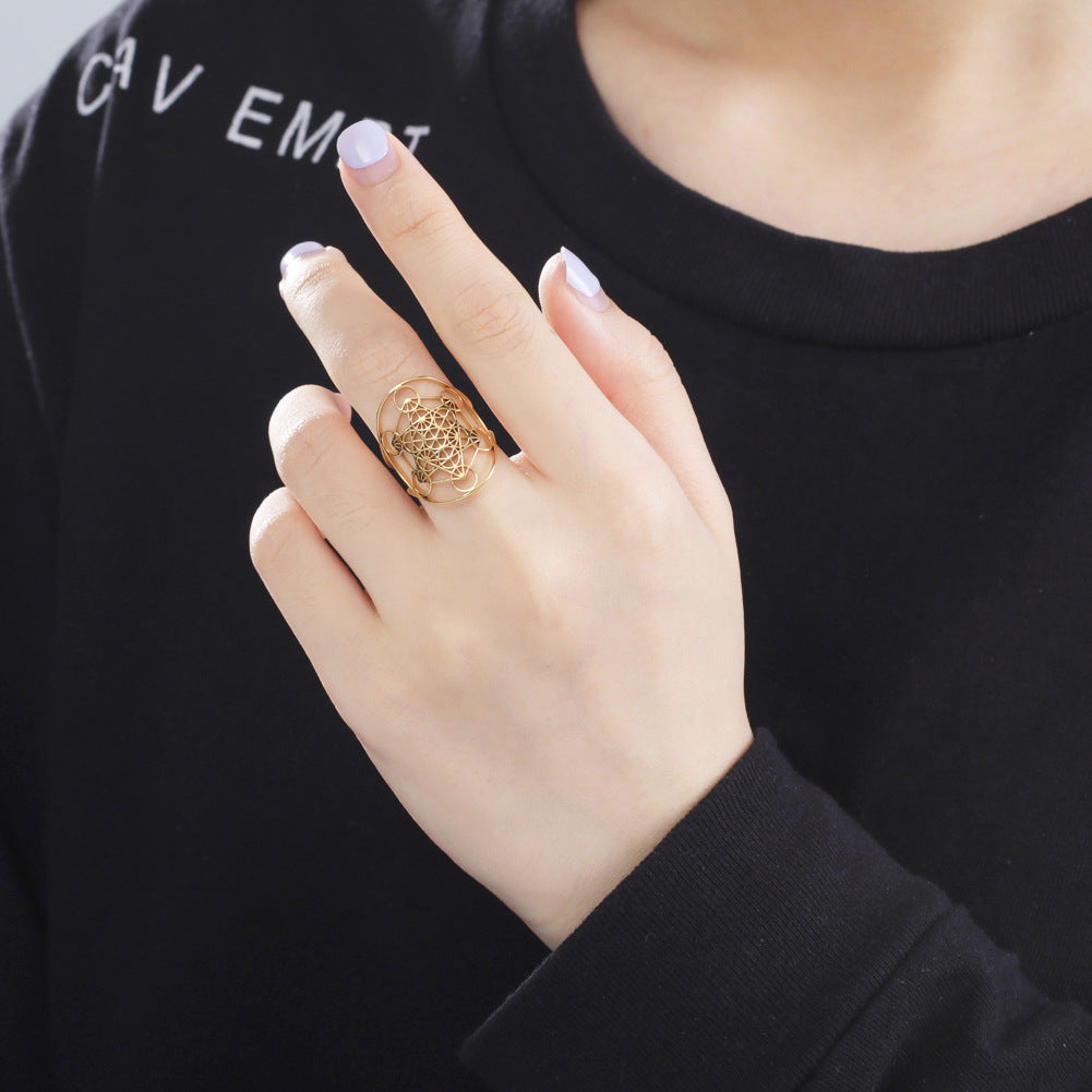 Personality Trend Titanium Steel Fashion Six-pointed Star Rings