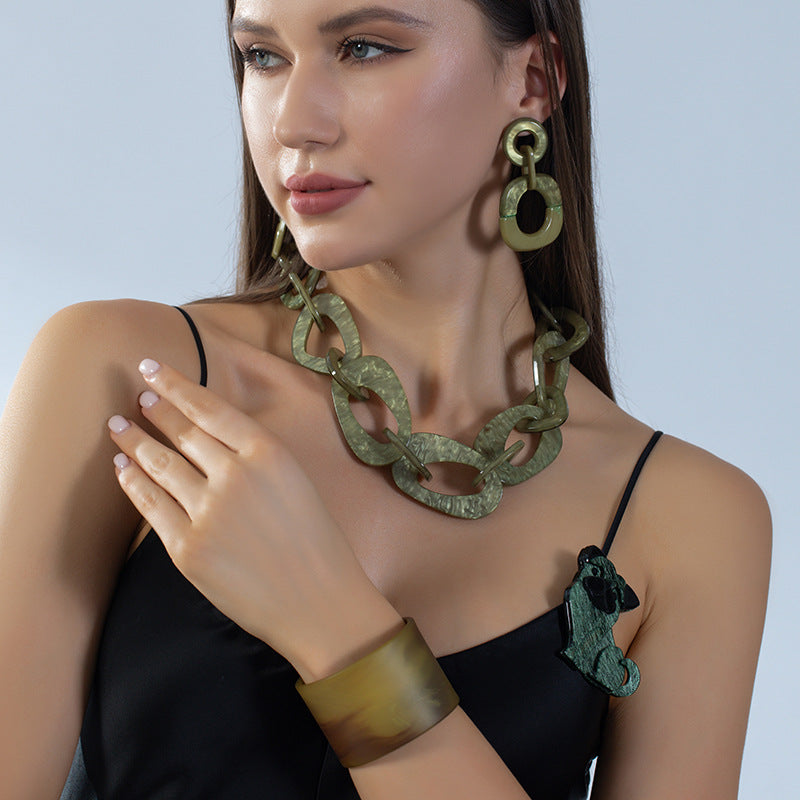 Versatile Style Acrylic Matte Pattern Niche Bracelet