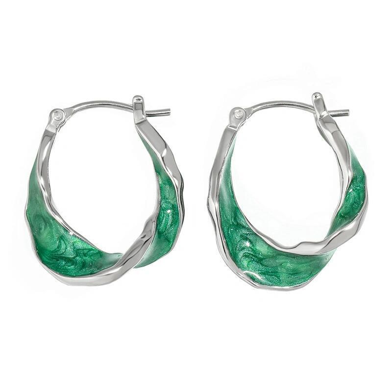 Women's Mobius Irregular Retro High-grade Style Epoxy Stud Earrings