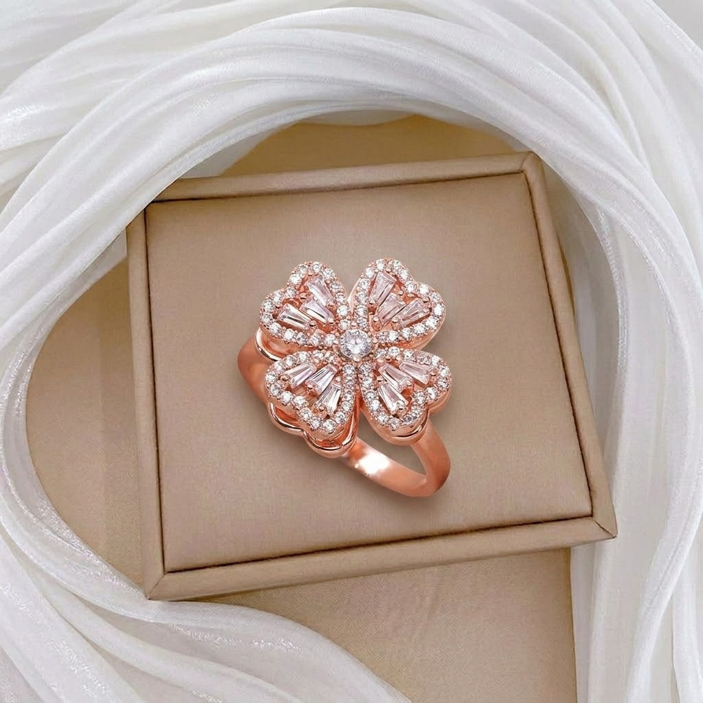 Design Rotating Bauhinia Zircon Flower Gas Clavicle Chain Necklace