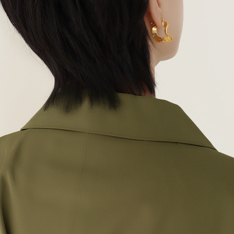Irregular Shaped Clip Personality Chic Titanium Steel Wavy Gold Rings