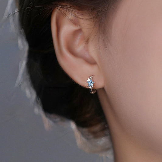 Women's Fashion Elegant Blue Clip Exquisite Versatile Personality Ear Buckle