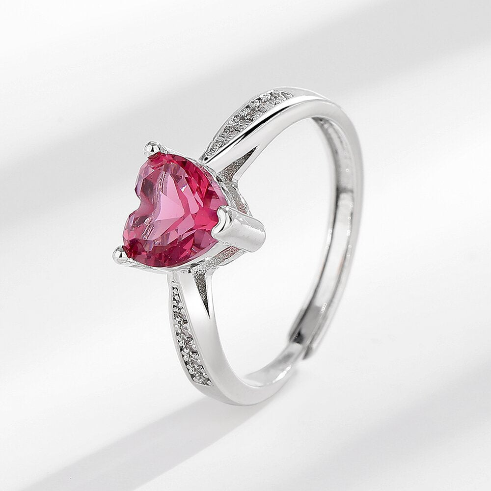 Light Luxury Temperament Imitation Natural Ruby Zircon Opening Adjustable Ring