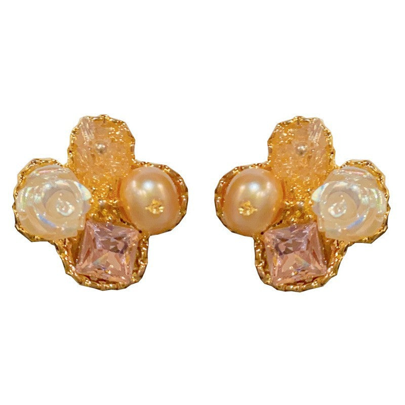 Women's Retro Affordable Luxury Fashion Freshwater Pearl Petal Rings