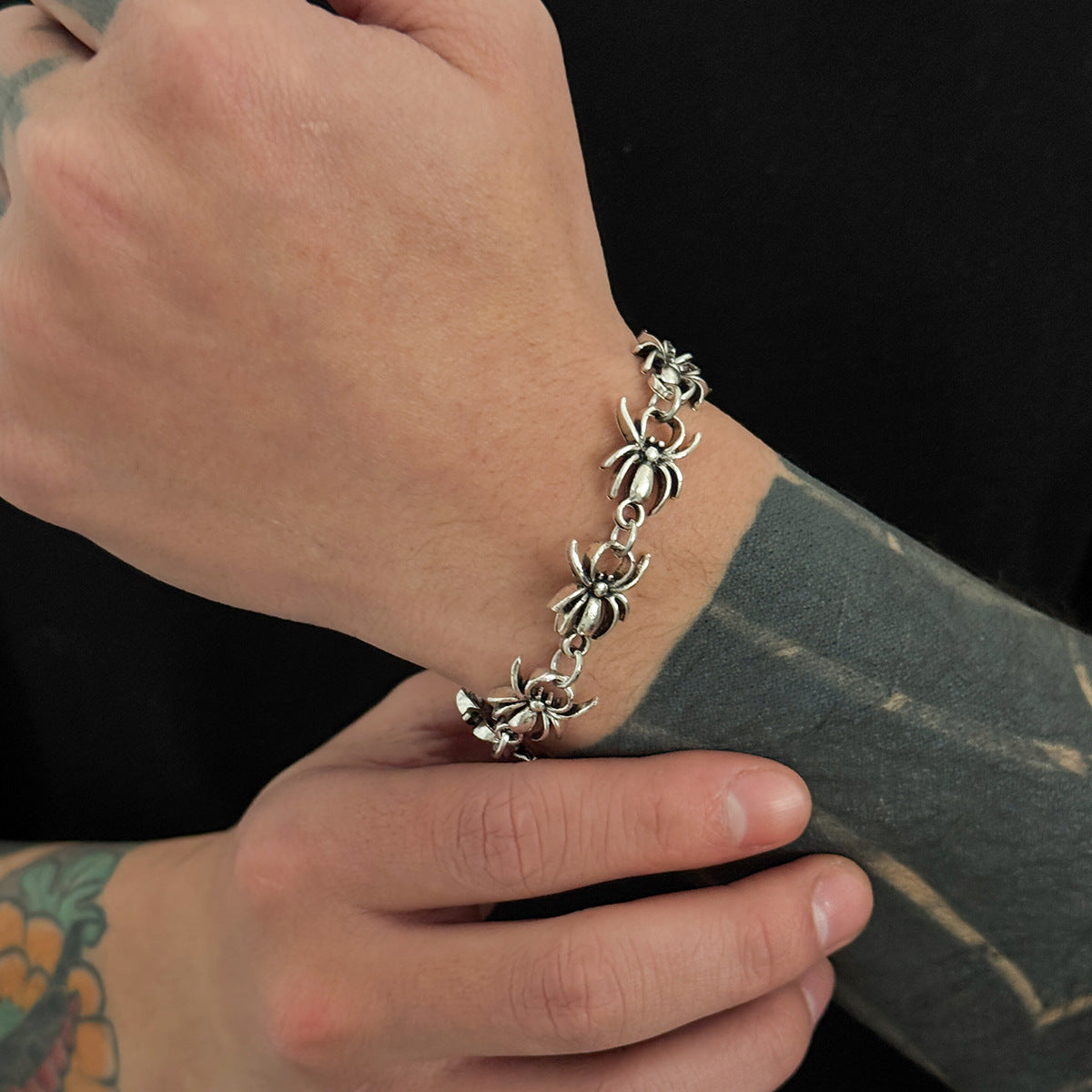 Men's Gothic Style Spider Trendy Hip Hop Niche High Sense Bracelets