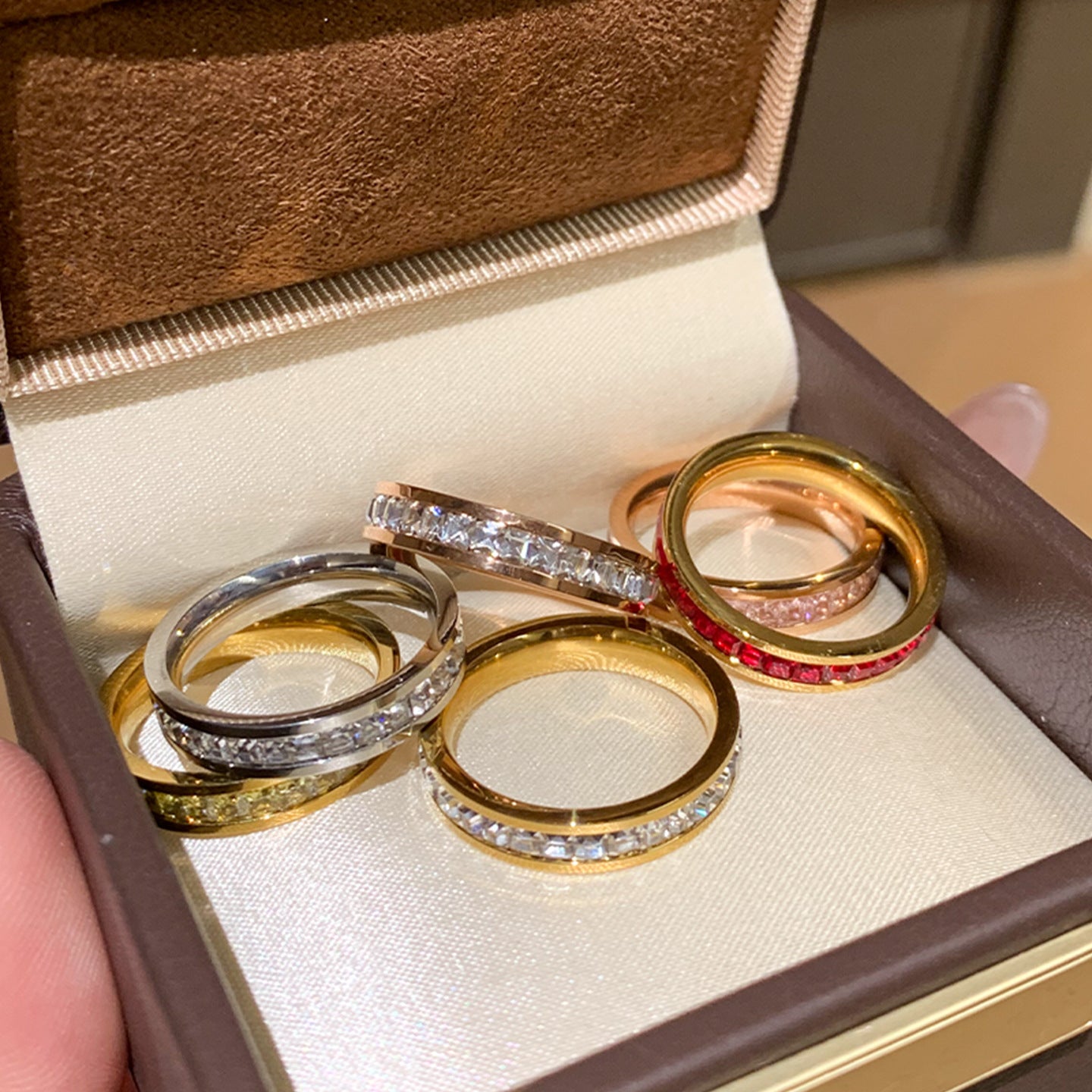 Female Light Luxury High Sense Little Finger Titanium Steel Design Ring