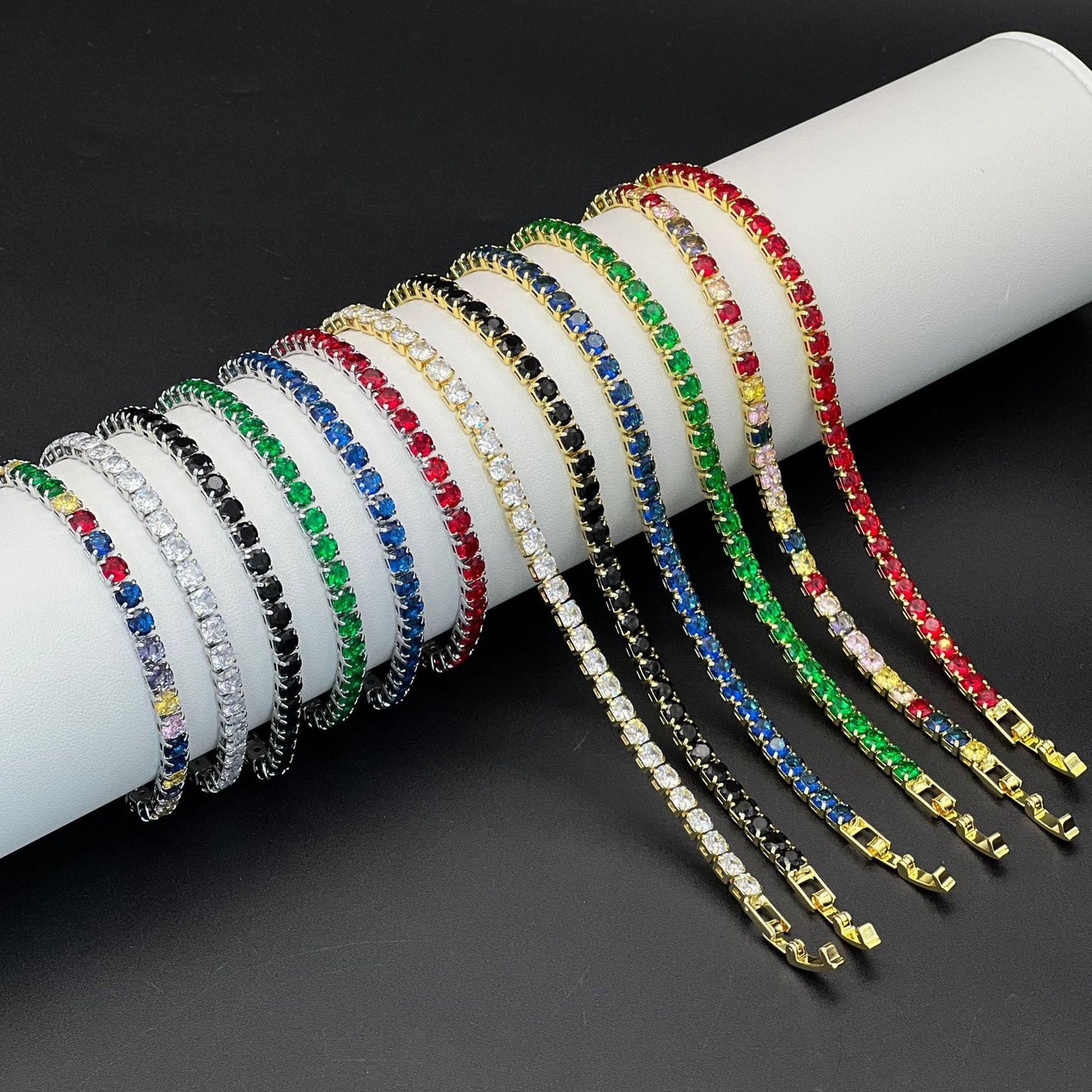 Women's & Men's Hip Hop Gold Zircon Chain Simple Bracelet